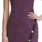 Tommy Hilfiger Women's Suede Asymmetric Hem MIDI Dress Purple Size 16
