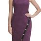 Tommy Hilfiger Women's Suede Asymmetric Hem MIDI Dress Purple Size 16