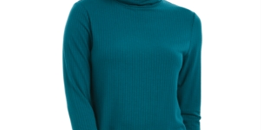 Charter Club Women's Heathered Ribbed Turtleneck To Balsam Size M