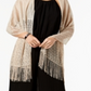 INC International Concepts Women's Knit Fringe Evening Wrap Brown One Size