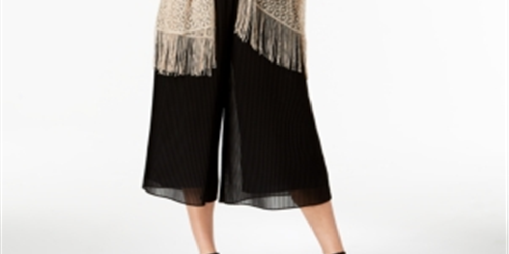 INC International Concepts Women's Knit Fringe Evening Wrap Brown One Size
