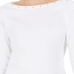 Karen Scott Women's Studded 3/4-Sleeve Top  White Size XS