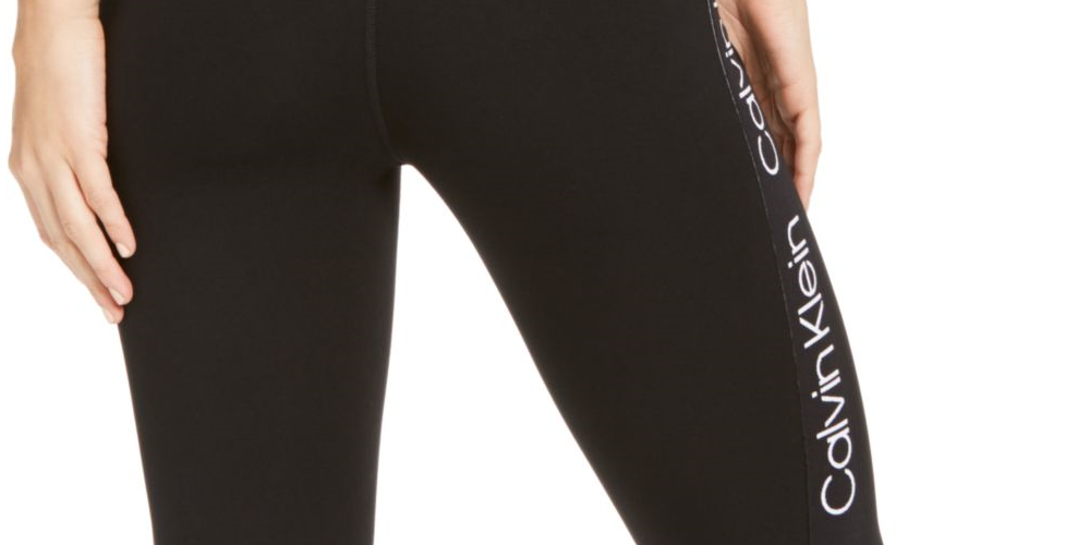 Calvin Klein Women's Performance Logo High-Waist Leggings Black Size XL