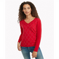 Tommy Hilfiger Women's Studded Cozy Pullover Sweater Red Size Medium