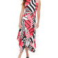 Calvin Klein Women's Printed Belted Dress Pink Size X-Large