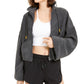 Free People  Women's  Pocketed Zip up Jacket Gray Size Medium