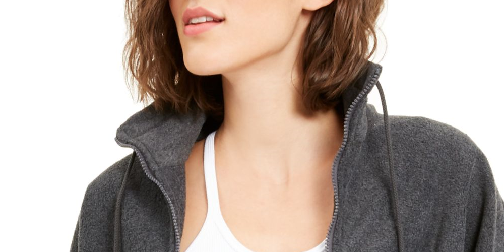 Free People Women's Pocketed Zip up Jacket Gray Size Medium