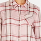 Style & Co Women's Plaid One Pocket Shirt Pink Size M
