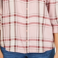 Style & Co Women's Plaid One Pocket Shirt Pink Size M