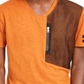 INC Men's V Neck Short Sleeve End Note Orange Size Medium