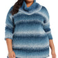 Style & Co Women'sl Ombre Long Sleeve Turtle Neck Blouse Sweater Teal Size 3X