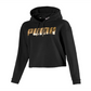 PUMA Women's Metallic Logo Hoodie Black Size Large