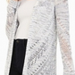 Hooked up by Iot Juniors' Pointelle Cardigan Spacedye White Size XL