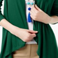 INC Women's Ribbed Open Front Cardigan Top Green Size Large
