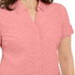 Karen Scott Women's Cotton Embroidered Shirt Pink Size XS