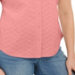 Karen Scott Women's Cotton Embroidered Shirt Pink Size XS