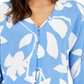Alfani Printed Tie-Front Blouse Blue Size XXL