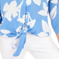 Alfani Printed Tie-Front Blouse Blue Size XXL