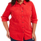Charter Club Women's Plus Cotton Corduroy Shirt Ravishing Red Size 0X