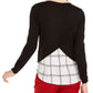 Byer Women's Layered & Necklace Polyester Lace Rayon Hem Top Black Size Small