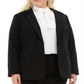 Bar Iii Women's Trendy Plus Size One-Button Blazer  Black Size 24W