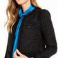 Anne Klein Women's Metallic Ruffle Trim Blazer Black Size 12