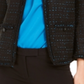 Anne Klein Women's Metallic Ruffle Trim Blazer Black Size 12