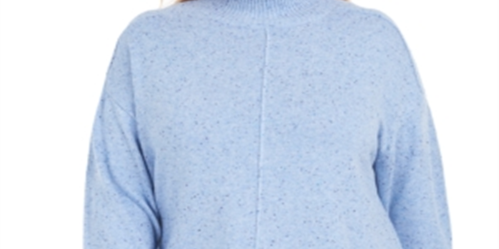 Karen Scott Women's Mock Neck Sweater Blue Size 0X