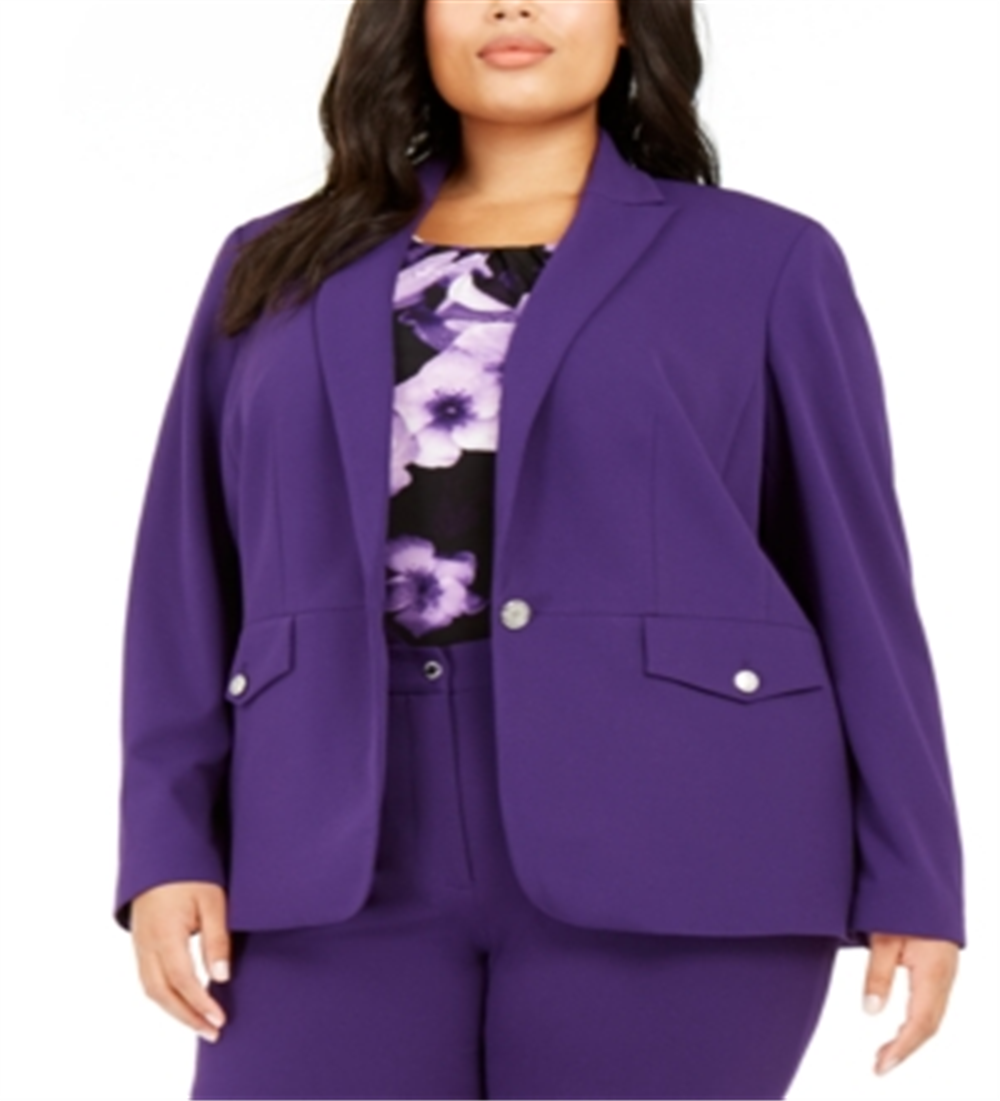 Calvin Klein Women's Blazer Wear to Work Jacket Purple Size 16W