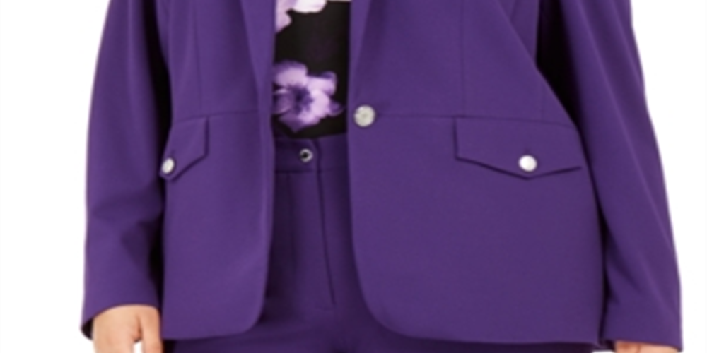 Calvin Klein Women's Blazer Wear to Work Jacket Purple Size 16W