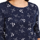 Charter Club Women's Printed Pima Cotton Top Blue Size S
