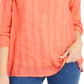 Style & Co Women's Textured V-Neck Top Tangerine Dream Size  XXL