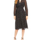 Anne Klein Women's Ritz Dot Print V Neck Dress Black Size 14