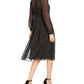 Anne Klein Women's Ritz Dot Print V Neck Dress Black Size 14
