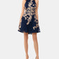 Xscape Women's Floral Sleeveless Halter Short Fit Flare Cocktail Dress Blue Size 10Petite