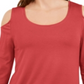 JM Collection Women's Cold Shoulder Top Orange Size M