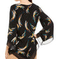 Alfani Women's Petite Printed Poncho Top  Black Size Petite M