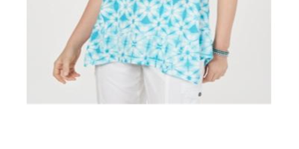 Style & Co Women's Printed Tank Top Blue Size PP