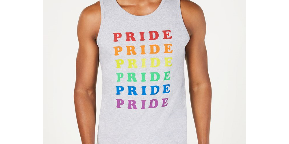 I.n.c. Unisex Rainbow Pride Graphic Tank Benefitting the Trevor Project Gray Size XSMLMEDREG