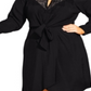 City Chic Women's Plus Lace Trim Sleeveless Mini Dress Black Size 20W