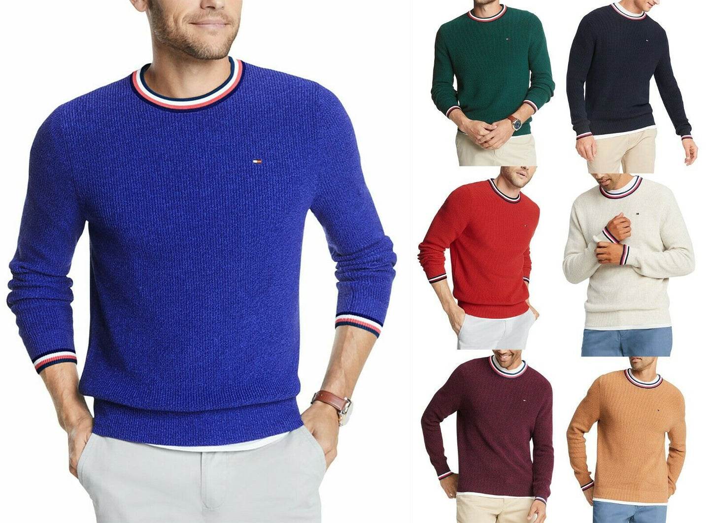 Tommy Hilfiger Men's Crewneck Pullover Sweater Blue Size Medium M