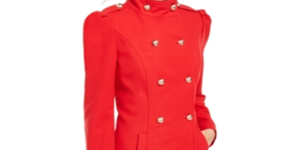 INC International Concepts Women's Double Breasted Coat Red Size X-Large