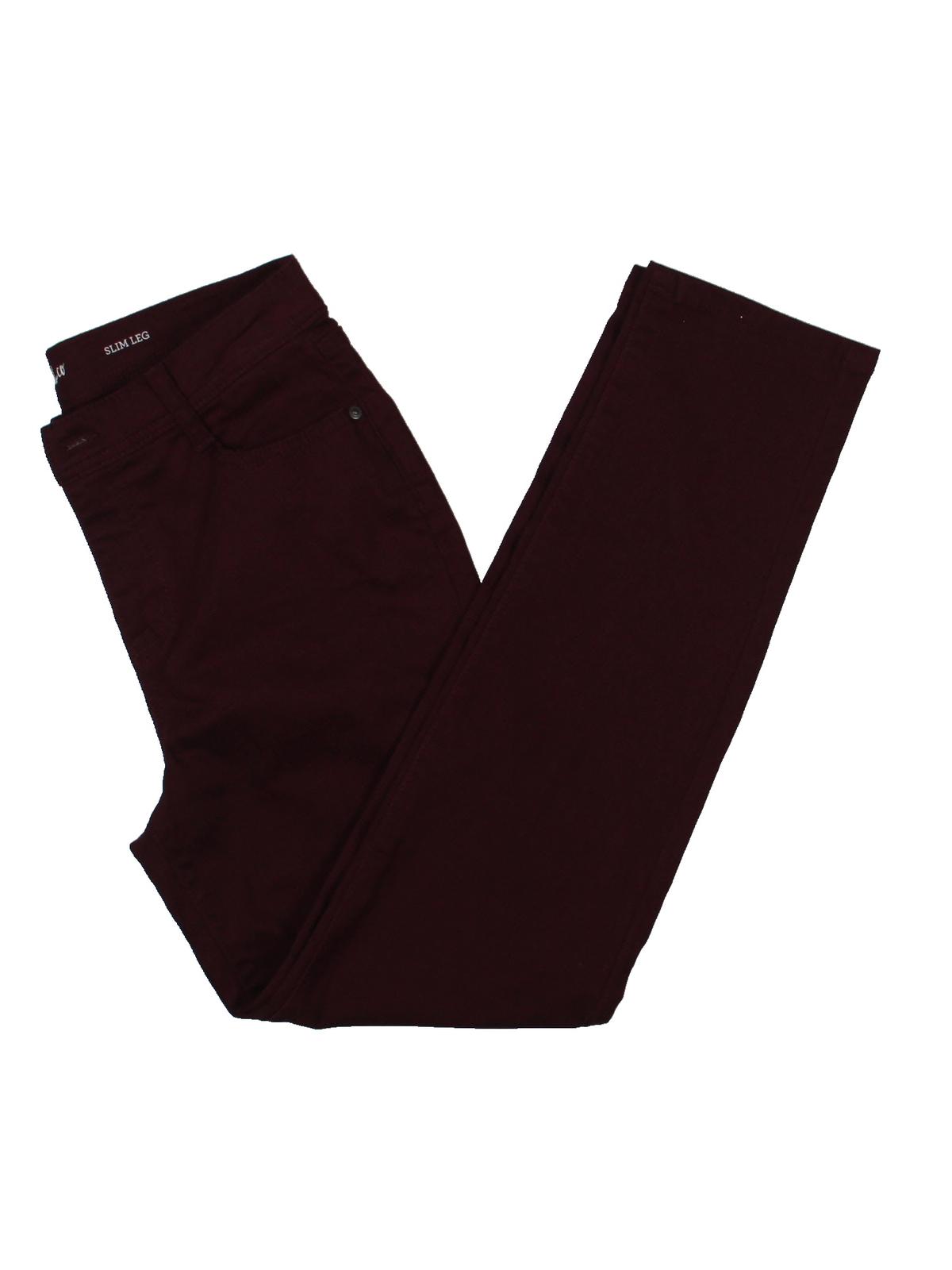 Style & Co. Women's Petites Denim High Rise Slim Leg Jeans Red Size 6 P