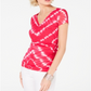 INC International Concepts Women's Embellished Tie-Dyed Top Pink Size Petite S