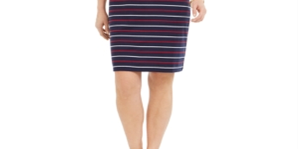 Karen Scott Women's  Striped Dress  Blue Size Small