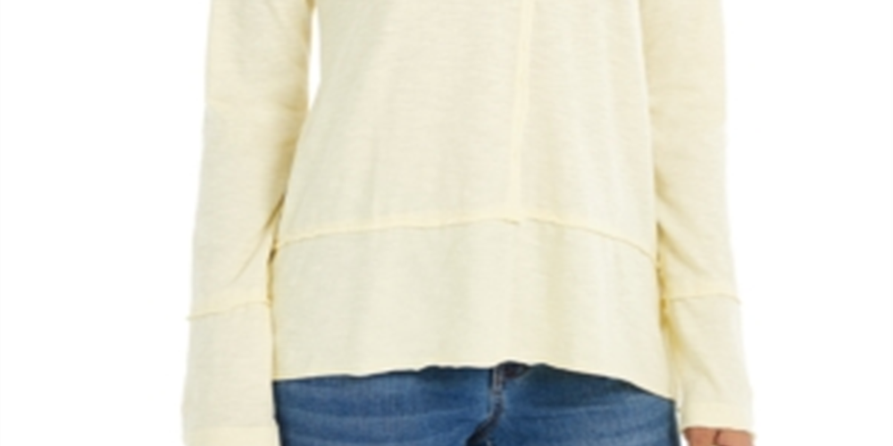 Style & Co Women's Split-Neck Tunic Yellow Size Small