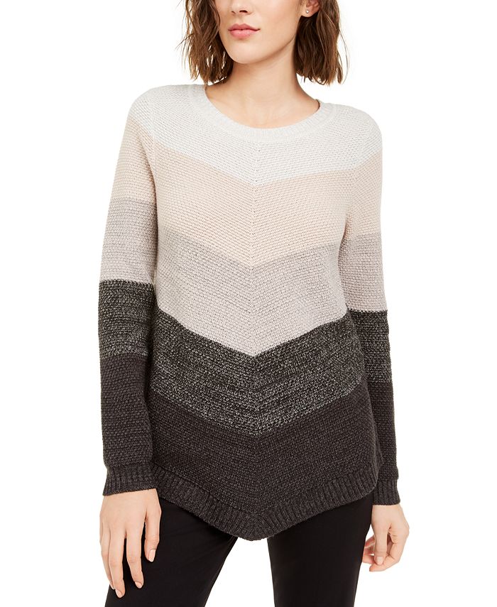 BCX Junior's Colorblocked Sweater Grey multi  Size X-Large