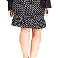City Chic Women's Trendy Plus Ruffled Faux Wrap Skirt Black Size 18W