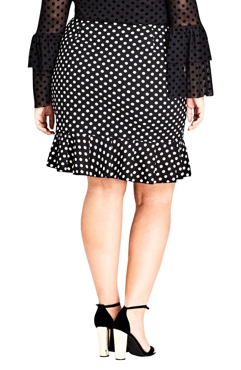 City Chic Women's Trendy Plus Ruffled Faux Wrap Skirt Black Size 18W