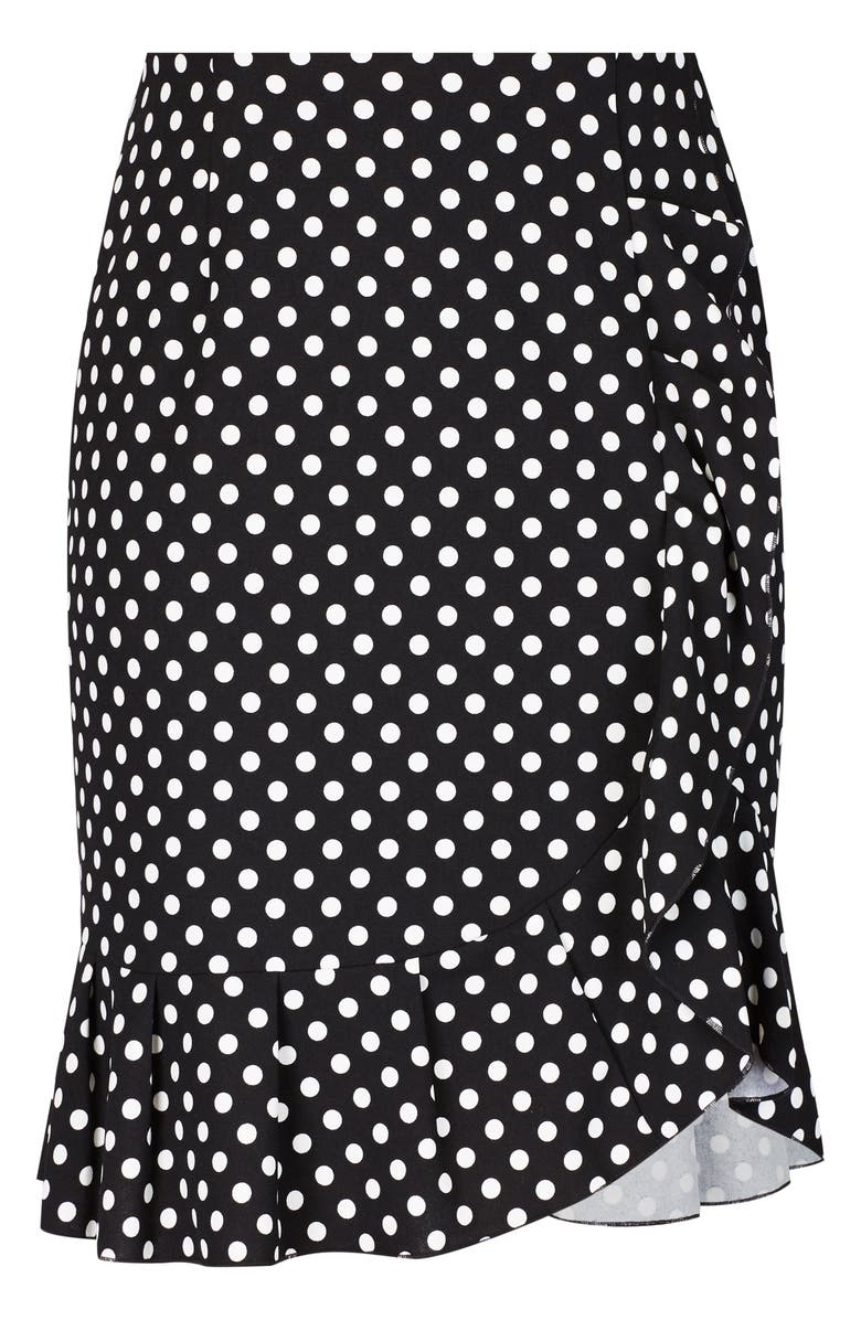 City Chic Women's Trendy Plus Ruffled Faux Wrap Skirt Black Size 18W